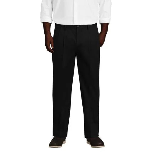 Men's No Iron Traditional Fit Pleated Front Chino Pant