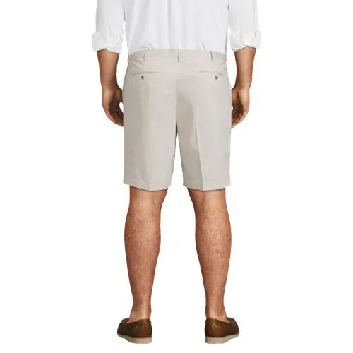 Men's No Iron 9" Comfort Waist Plain Front Chino Short