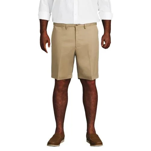 Men's No Iron 9" Comfort Waist Plain Front Chino Short