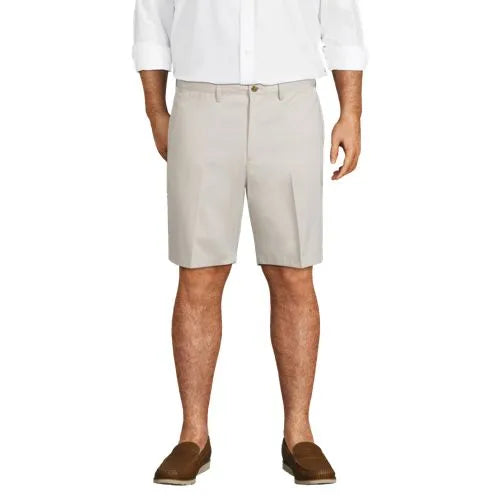 Men's No Iron 9" Comfort Waist Plain Front Chino Short