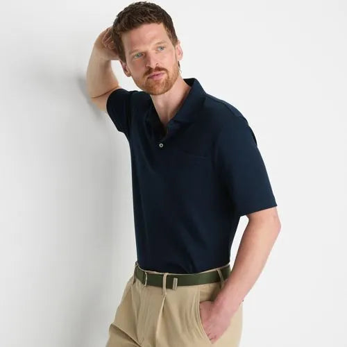 Men's Short Sleeve Cotton Supima Polo Shirt with Pocket