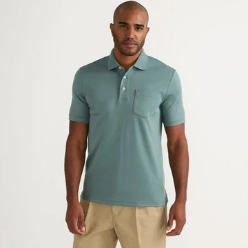 Men's Short Sleeve Cotton Supima Polo Shirt with Pocket