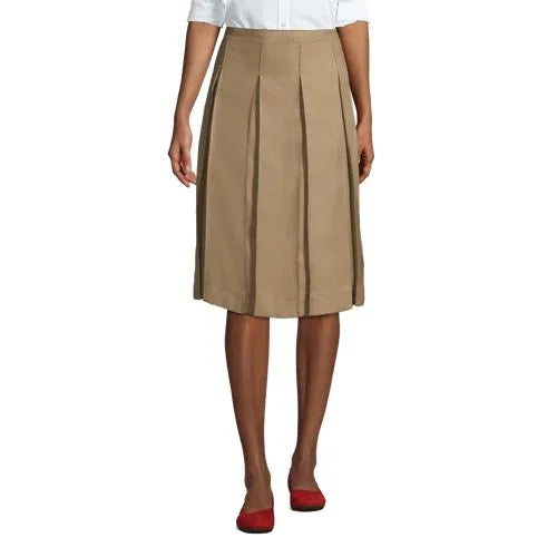 Women's Box Pleat Skirt Below the Knee