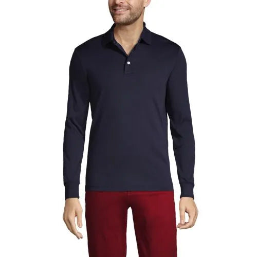 Men's Long Sleeve Cotton Supima Polo Shirt