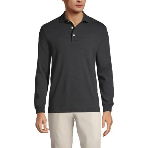 Men's Long Sleeve Cotton Supima Polo Shirt