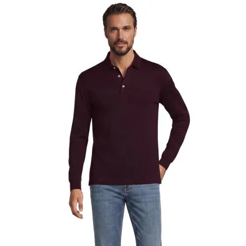 Men's Long Sleeve Cotton Supima Polo Shirt
