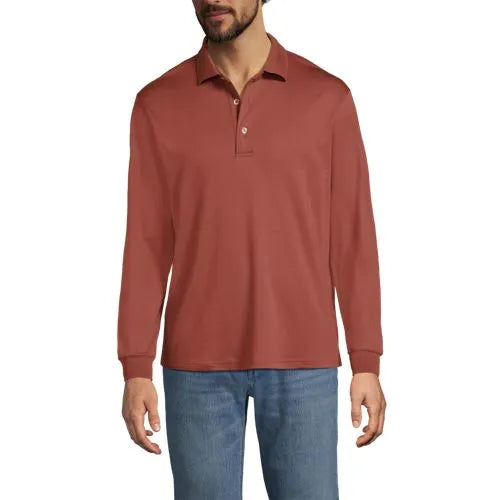 Men's Long Sleeve Cotton Supima Polo Shirt