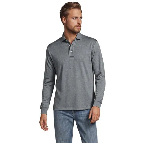 Men's Long Sleeve Cotton Supima Polo Shirt