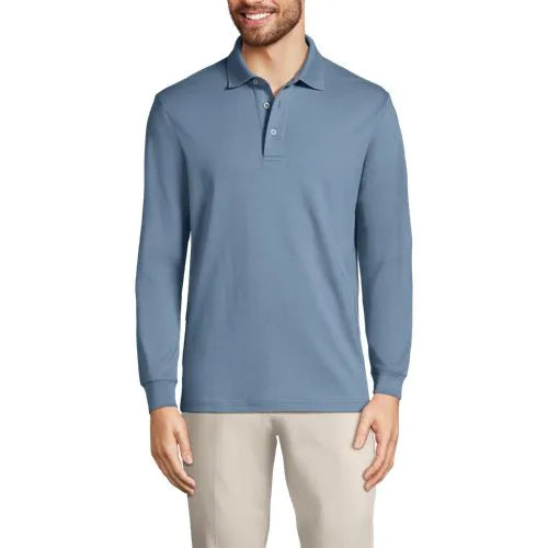 Men's Long Sleeve Cotton Supima Polo Shirt