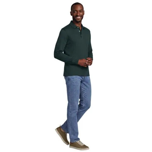 Men's Long Sleeve Cotton Supima Polo Shirt
