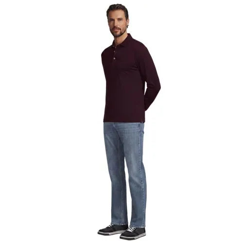 Men's Long Sleeve Cotton Supima Polo Shirt