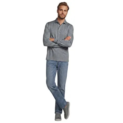 Men's Long Sleeve Cotton Supima Polo Shirt