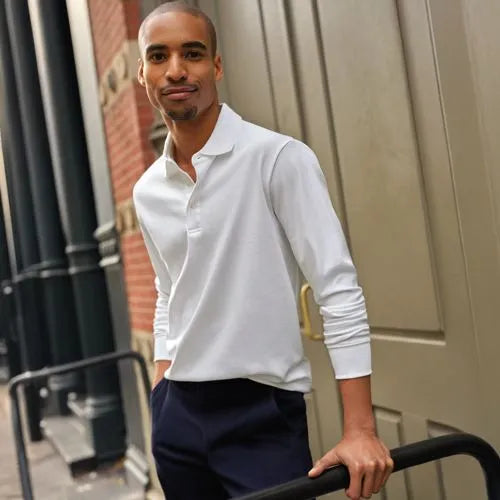 Men's Long Sleeve Cotton Supima Polo Shirt
