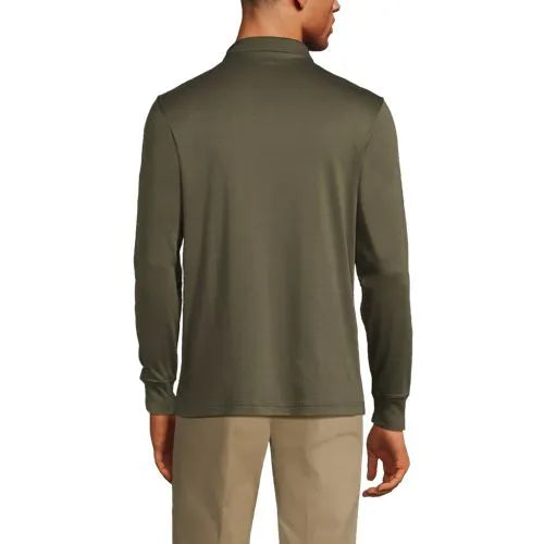Men's Long Sleeve Cotton Supima Polo Shirt with Pocket