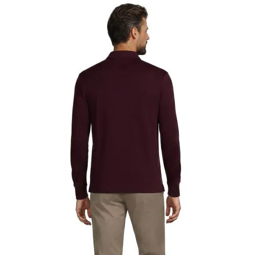 Men's Long Sleeve Cotton Supima Polo Shirt with Pocket