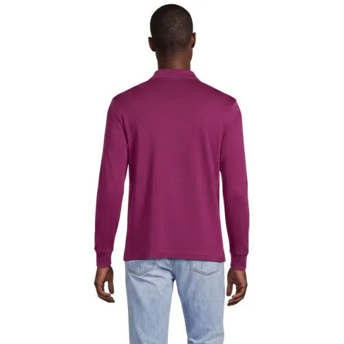 Men's Long Sleeve Cotton Supima Polo Shirt with Pocket