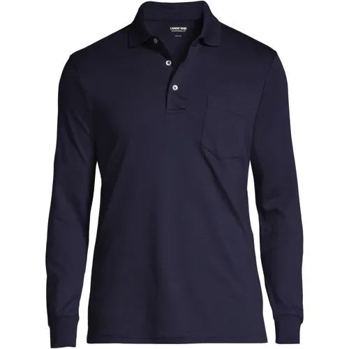 Men's Long Sleeve Cotton Supima Polo Shirt with Pocket