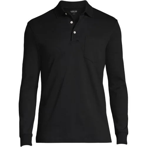 Men's Long Sleeve Cotton Supima Polo Shirt with Pocket