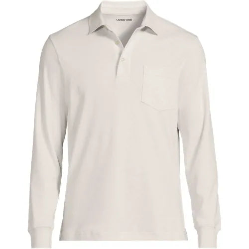 Men's Long Sleeve Cotton Supima Polo Shirt with Pocket