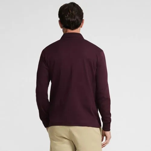 Men's Long Sleeve Cotton Supima Polo Shirt with Pocket