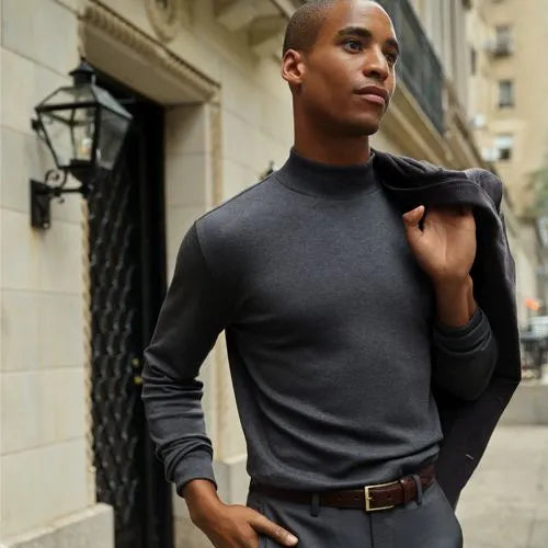 Men's Cotton Supima Mock Turtleneck