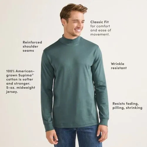Men's Cotton Supima Mock Turtleneck
