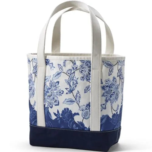 Medium Print 5 Pocket Open Top Canvas Tote Bag