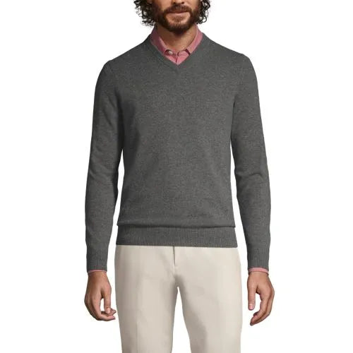 Men's Fine Gauge Cashmere V-neck Sweater