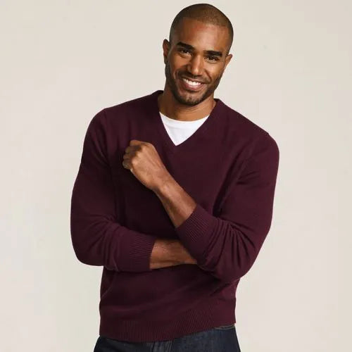 Men's Fine Gauge Cashmere V-neck Sweater