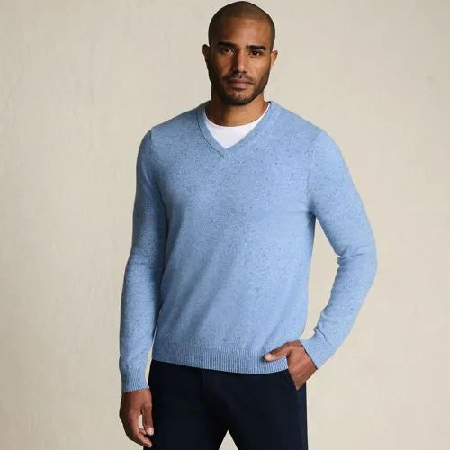Men's Fine Gauge Cashmere V-neck Sweater