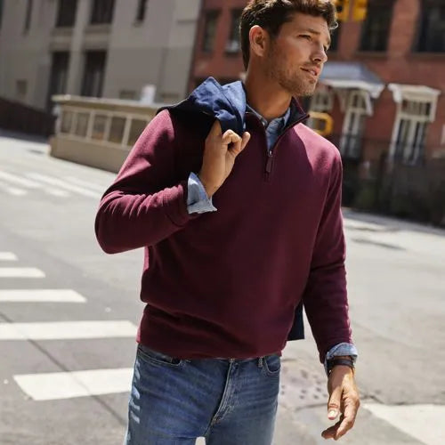 Bedford Rib Quarter Zip Pullover Sweater