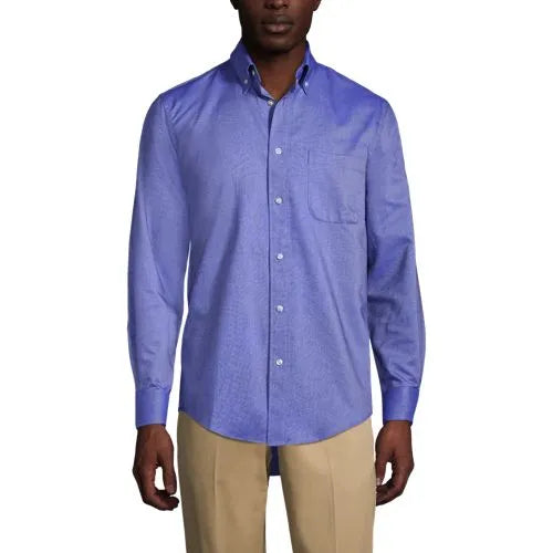Men's Long Sleeve Solid Oxford Dress Shirt