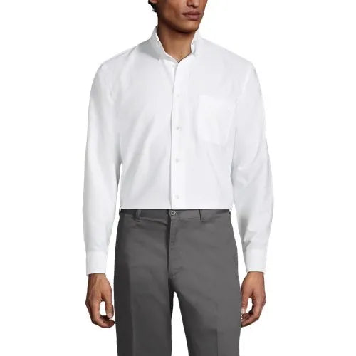 Men's Long Sleeve Solid Oxford Dress Shirt
