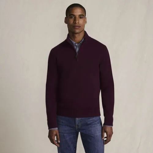 Men's Fine Gauge Cashmere Quarter Zip