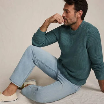 Men's Cotton Drifter Saddle Crewneck Shaker Sweater