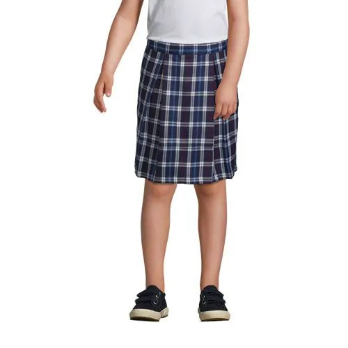 Girls Plaid Top of Knee Pleat Skort