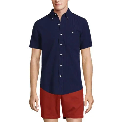 Men's Short Sleeve Seersucker Shirt