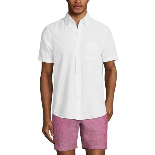 Men's Short Sleeve Seersucker Shirt
