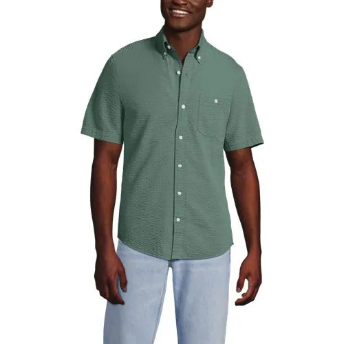 Men's Short Sleeve Seersucker Shirt