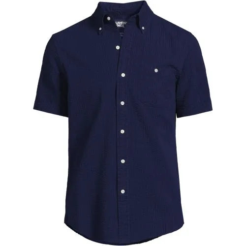 Men's Short Sleeve Seersucker Shirt