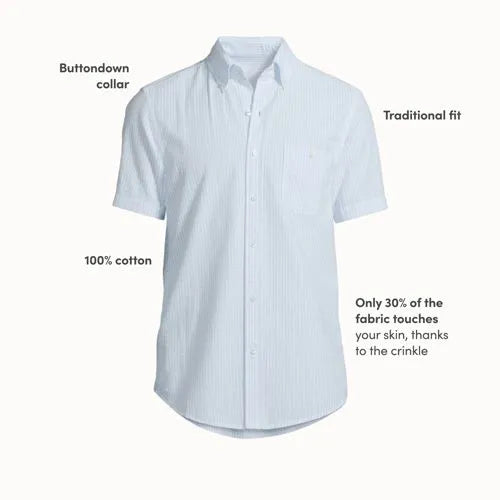 Men's Short Sleeve Seersucker Shirt
