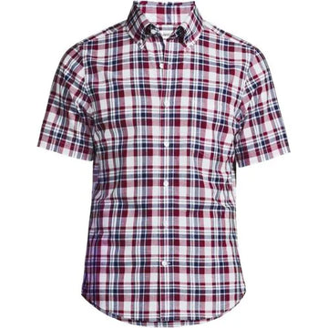 Men's Traditional Fit Short Sleeve Madras Shirt