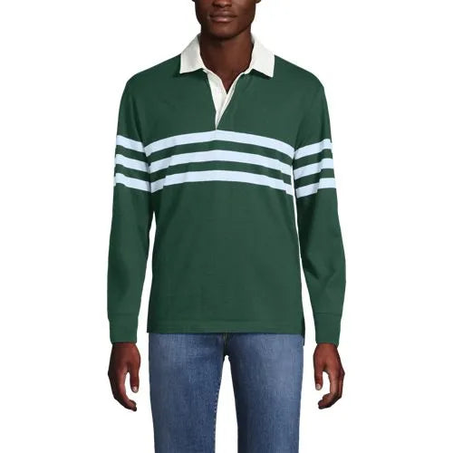 Men's Long Sleeve Stripe Rugby Shirt