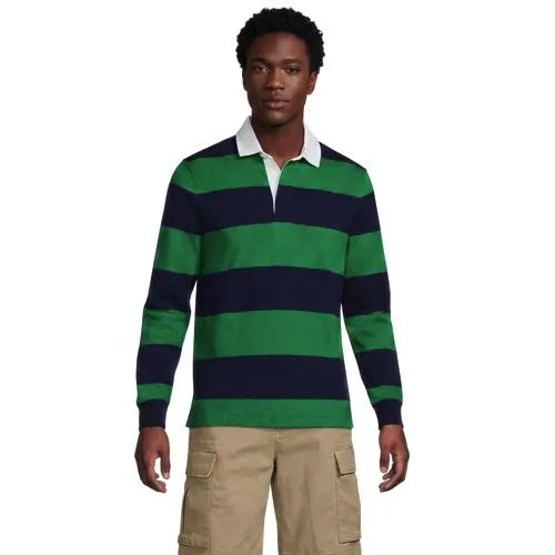 Men's Long Sleeve Stripe Rugby Shirt
