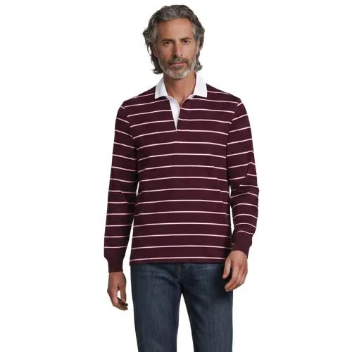 Men's Long Sleeve Stripe Rugby Shirt