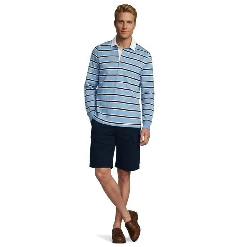 Men's Long Sleeve Stripe Rugby Shirt