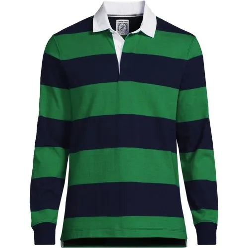 Men's Long Sleeve Stripe Rugby Shirt