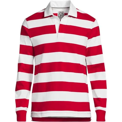 Men's Long Sleeve Stripe Rugby Shirt