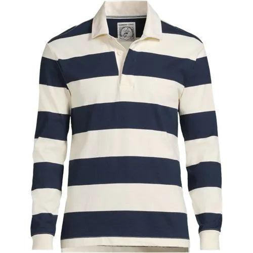 Men's Long Sleeve Stripe Rugby Shirt