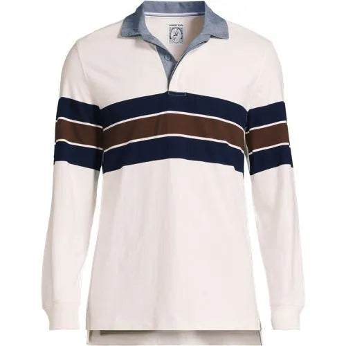 Men's Long Sleeve Stripe Rugby Shirt